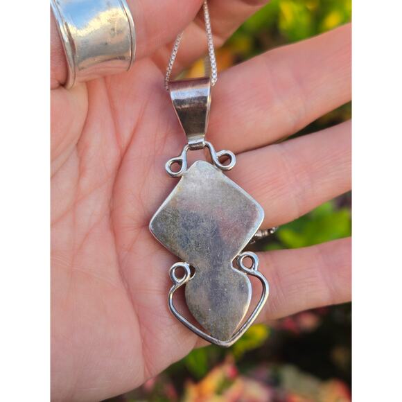 Vintage Jay King DTR Mine Finds Turquoise & Amethyst Heart Pendant Necklace 925 - Picture 7 of 10